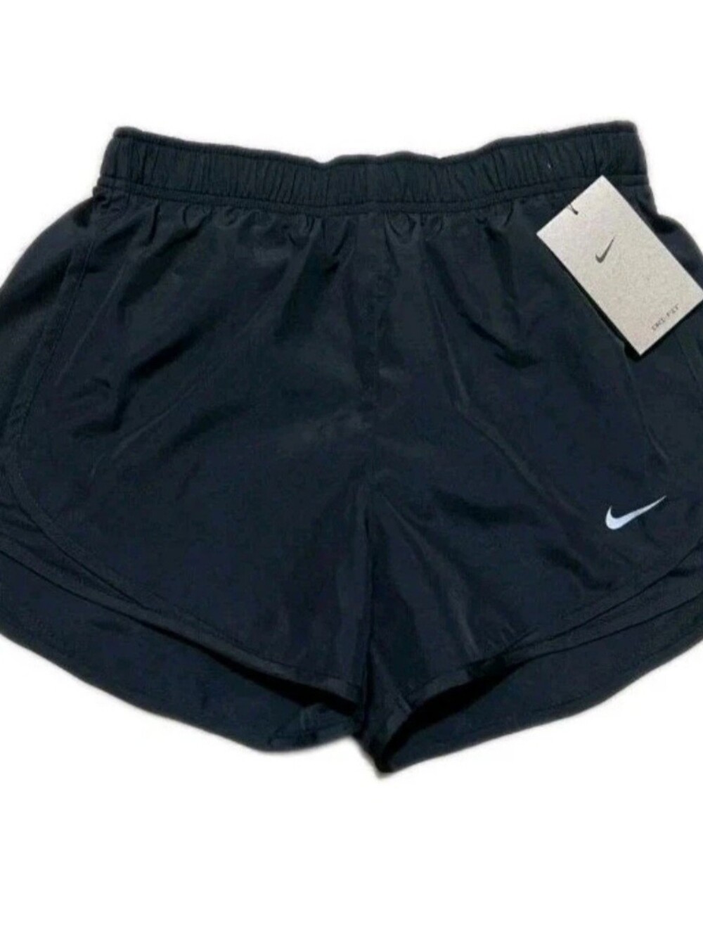 NEW Nike Women's Plus Size 1x Athletic Shorts Dri Fit Black Solid Polyester Nwt